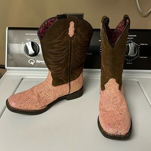 Smoky Mountain Boots, Brown/Pink Glitter, Size 6